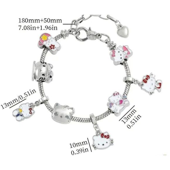 Brand New! Hello Kitty Pandora Style Bracelet! So Cute and So On Trend - Picture 3 of 3